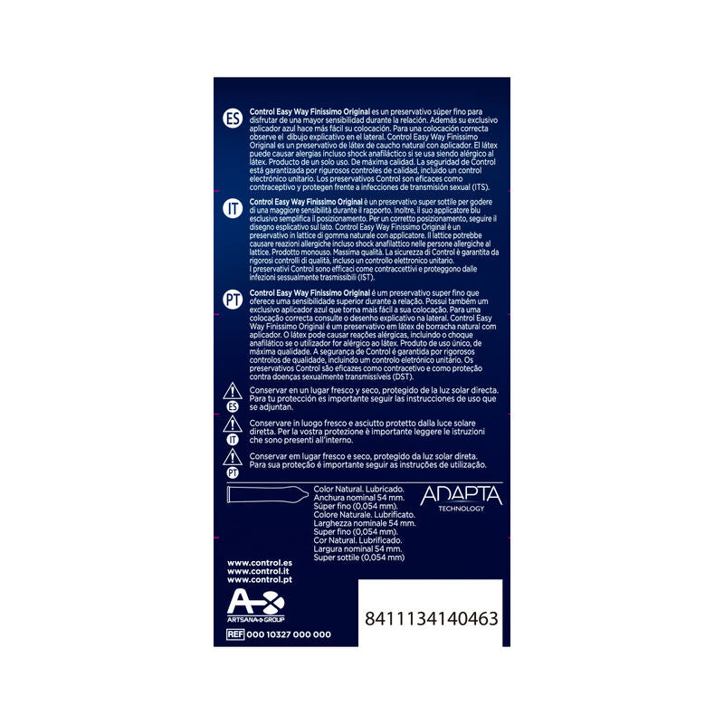 CONTROL - ADAPTA EASY WAY FINISSIMO 10 UNITS CONTROL CONDOMS