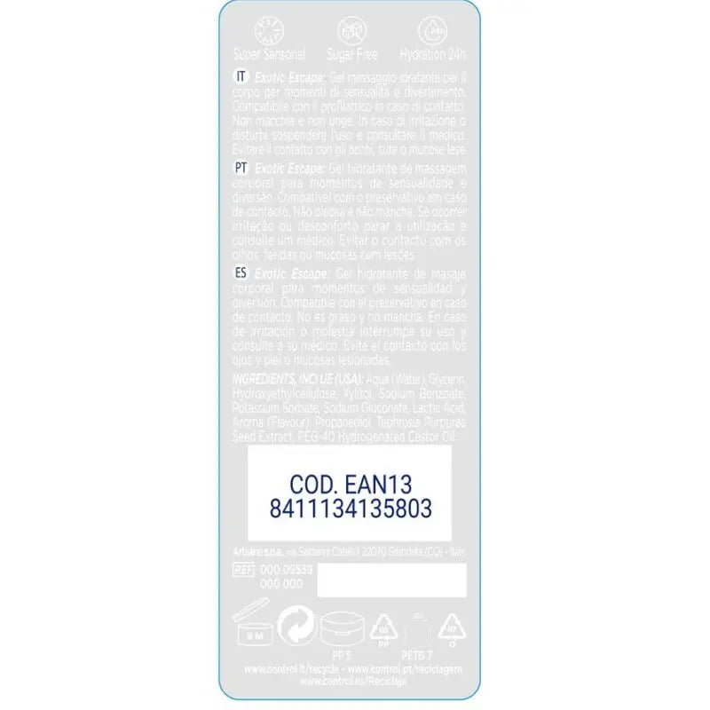 CONTROL - 2 EN 1 MASSAGE & PLEASURE EXOTIC 200 ML CONTROL LUBES