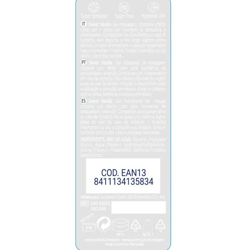 CONTROL - 2 EN 1 MASSAGE & PLEASURE MADAGASCAR SWEETNESS 200 ML CONTROL LUBES