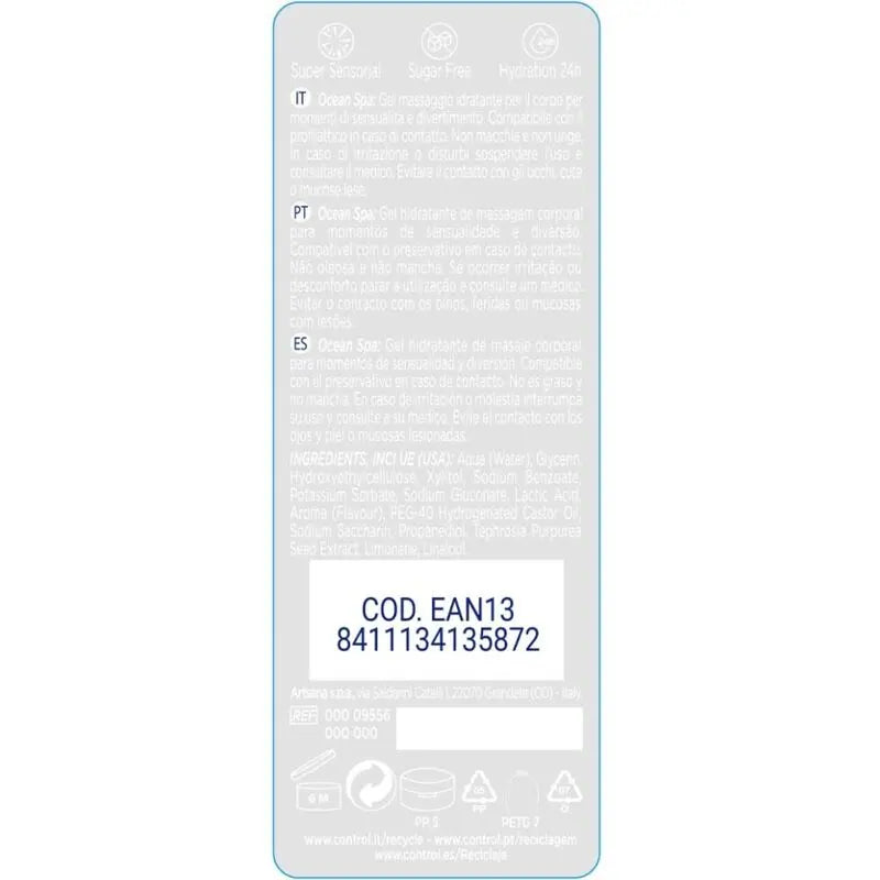 CONTROL - 2 EN 1 MASSAGE & PLEASURE MEDITERRANEAN SEA 200 ML CONTROL LUBES