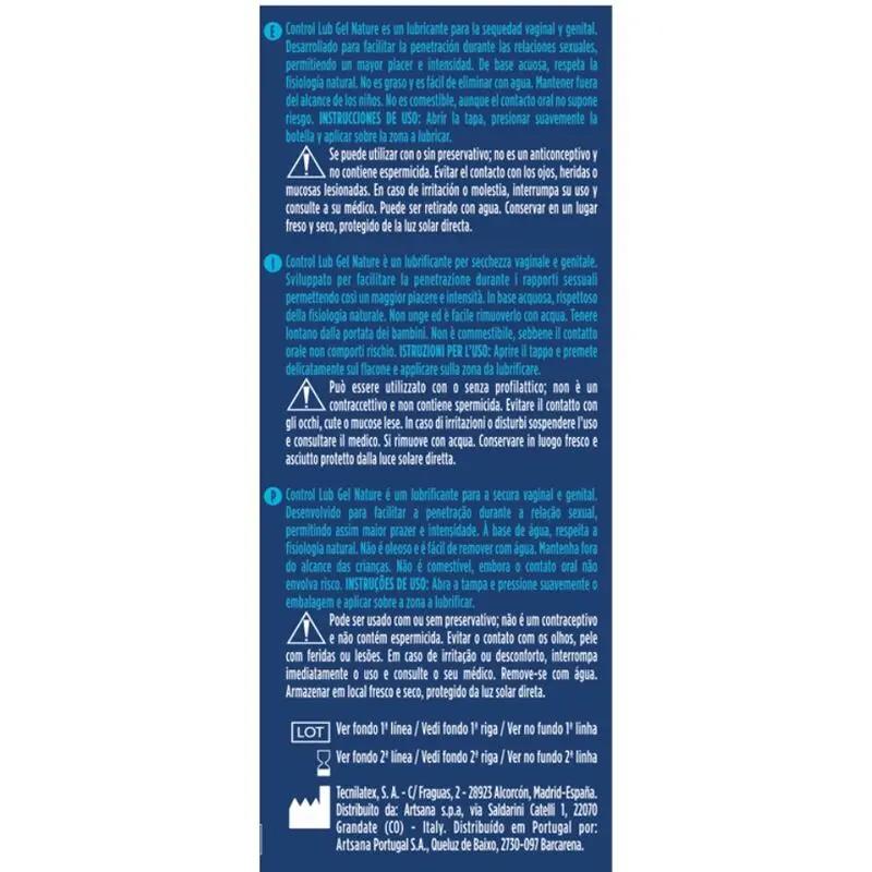 CONTROL - LUB GEL LUBRICANTE NATURAL 75 ML CONTROL LUBES