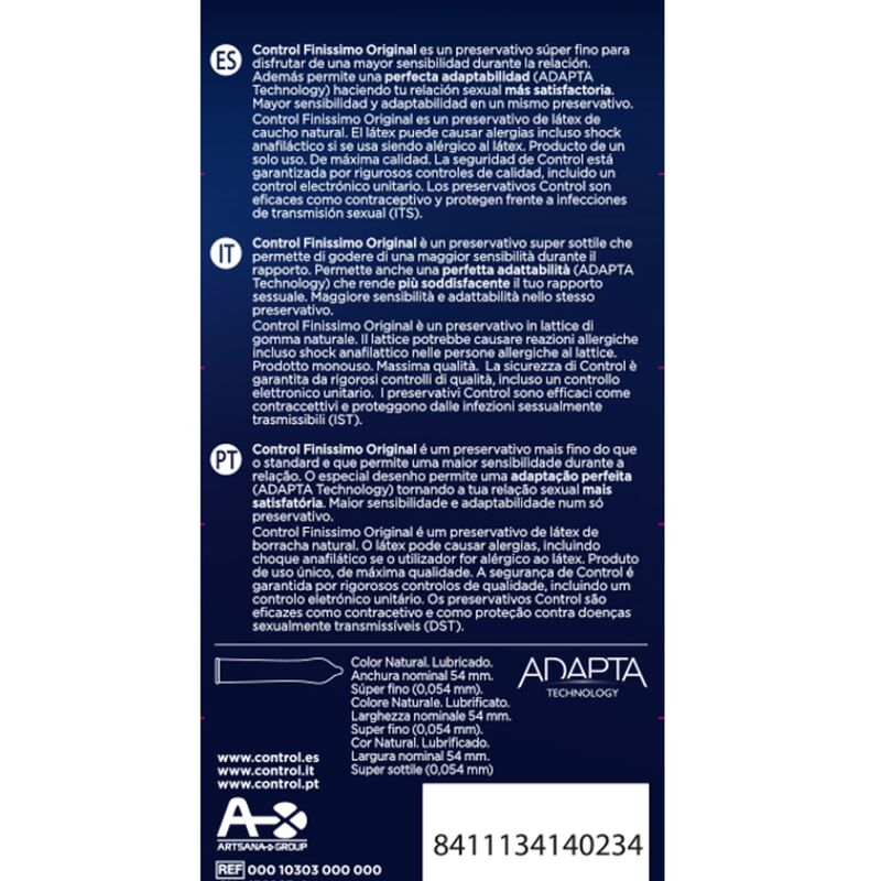 CONTROL - FINISSIMO ORIGINAL 6 UNIDADES CONTROL CONDOMS