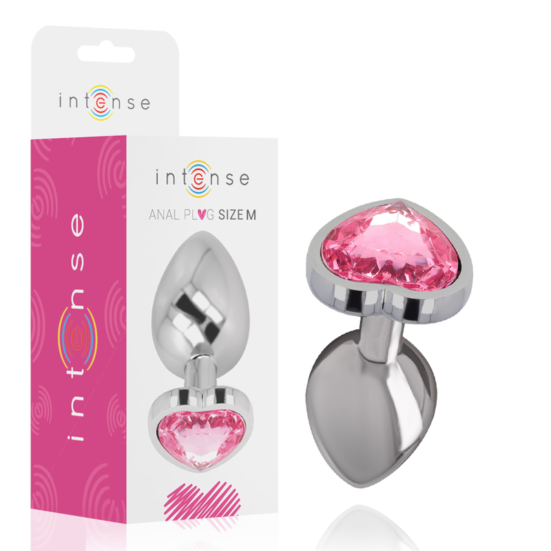 INTENSE - PLUG ANAL METAL ALUMINIO CORAZÓN ROSA TALLA M INTENSE ANAL TOYS