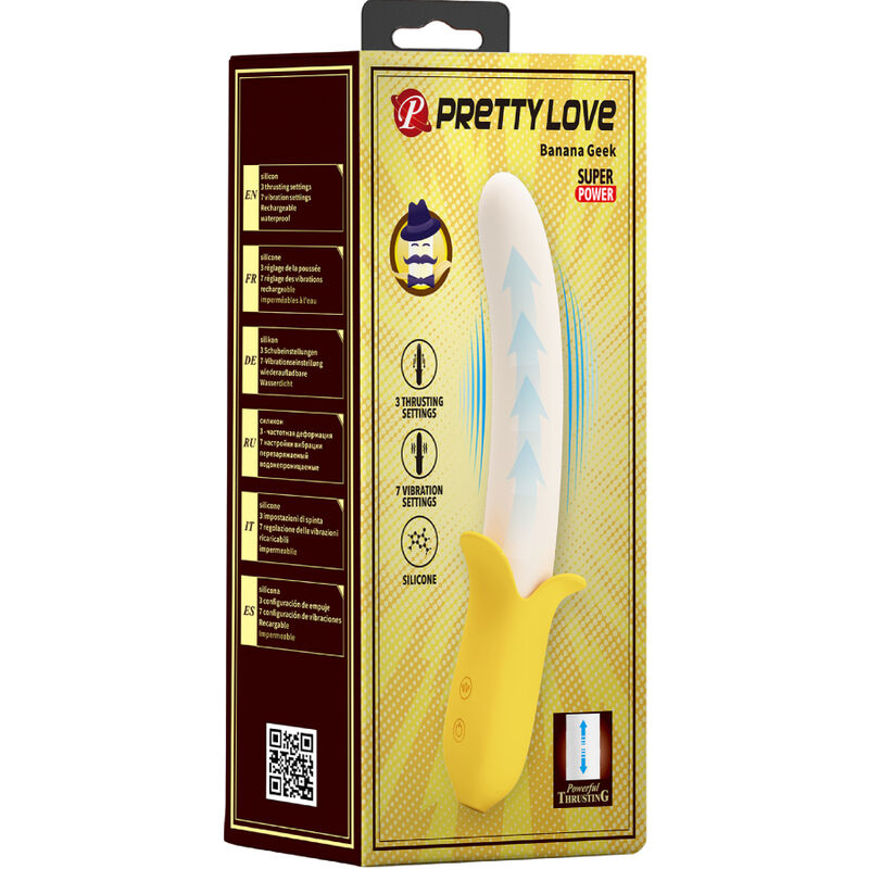 PRETTY LOVE - BANANA GEEK SUPER POWER 7 VIBRACIONES UP&DOWN SILICONA NEGRO PRETTY LOVE