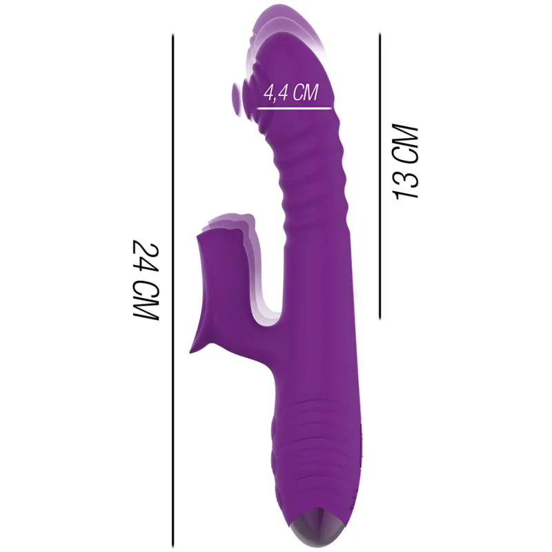 INTENSE - IGGY VIBRADOR MULTIFUNCIÓN RECARGABLE UP & DOWN CON ESTIMULADOR DE CLITORIS MORADO INTENSE FUN