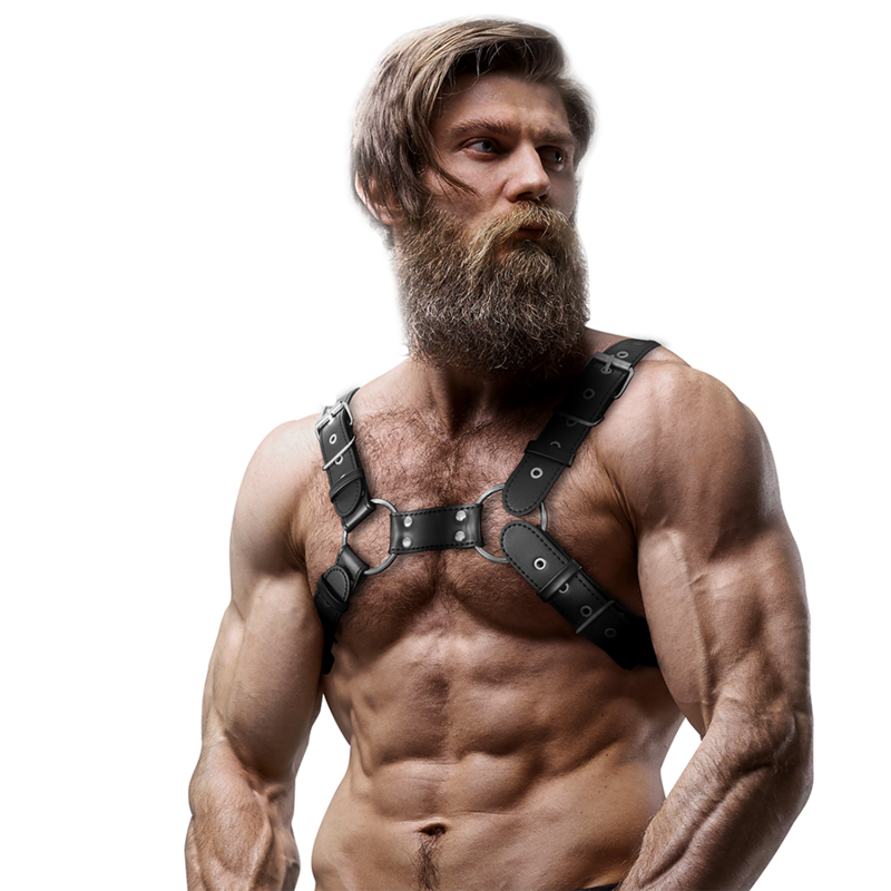 FETISH SUBMISSIVE ATTITUDE - ARNÉS BULLDOG AJUSTABLE ECOPIEL PECHO HOMBRE FETISH SUBMISSIVE ATTITUDE