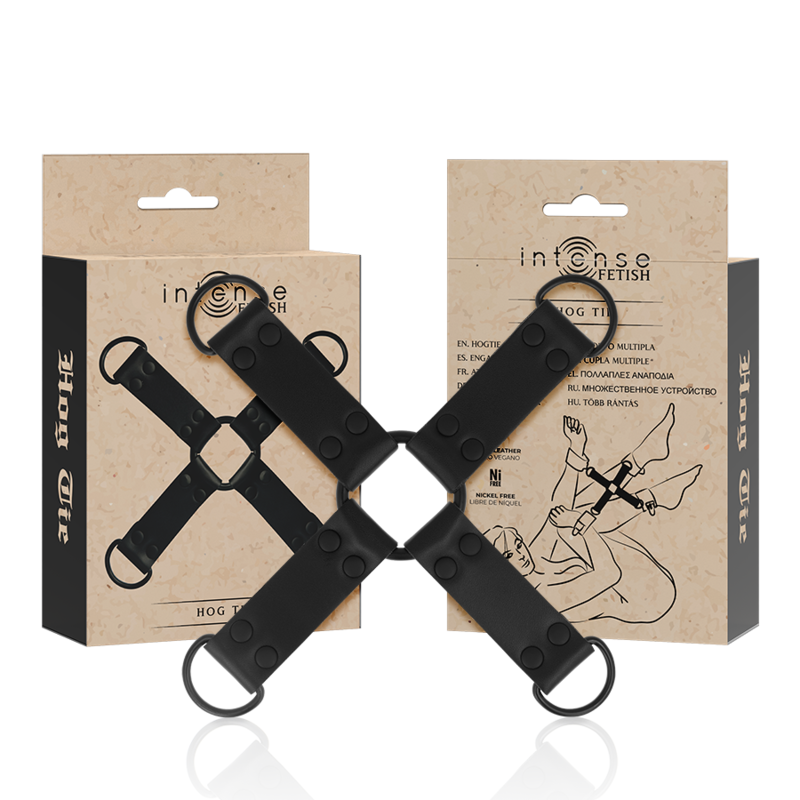 INTENSE - FETISH ENGANCHE MÚLTIPLE PARA MANOS Y PIES DE CUERO VEGANO INTENSE FETISH