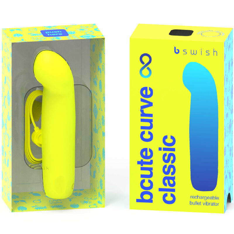 B SWISH - BCUTE CURVE INFINITE CLASSIC VIBRADOR RECARGABLE SILICONA AMARILLO B SWISH