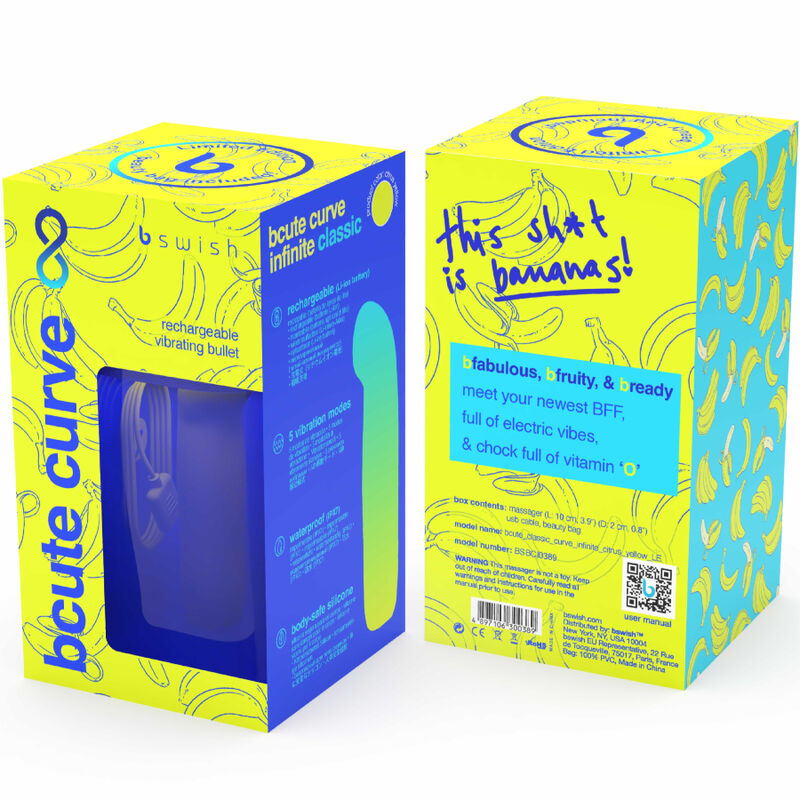 B SWISH - BCUTE CURVE INFINITE CLASSIC EDICION LIMITADA VIBRADOR RECARGABLE SILICONA AMARILLO B SWISH
