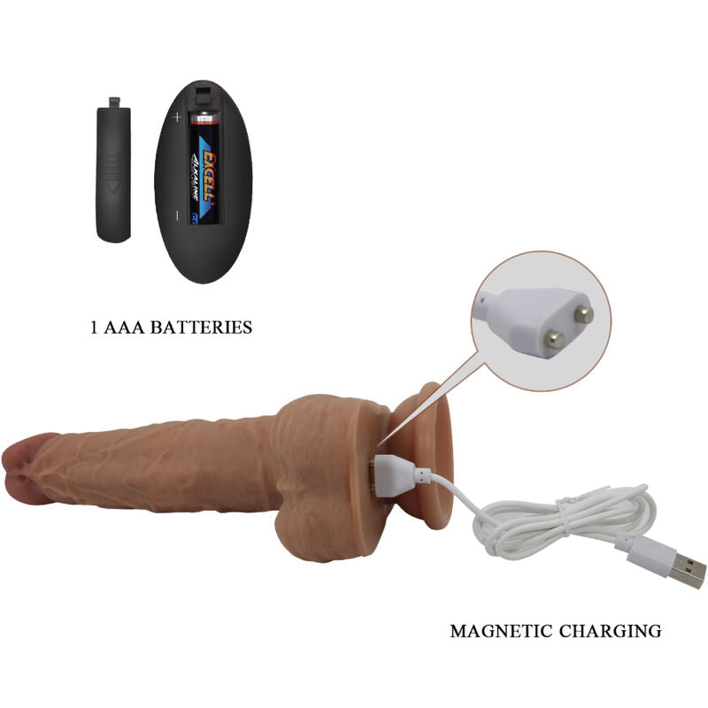 PRETTY LOVE - JONATHAN DILDO SILICONA 3 VIBRACIONES + 3 MEDIDAS INSERCIÓN CONTROL REMOTO 21 CM PRETTY LOVE HIGH GRADE