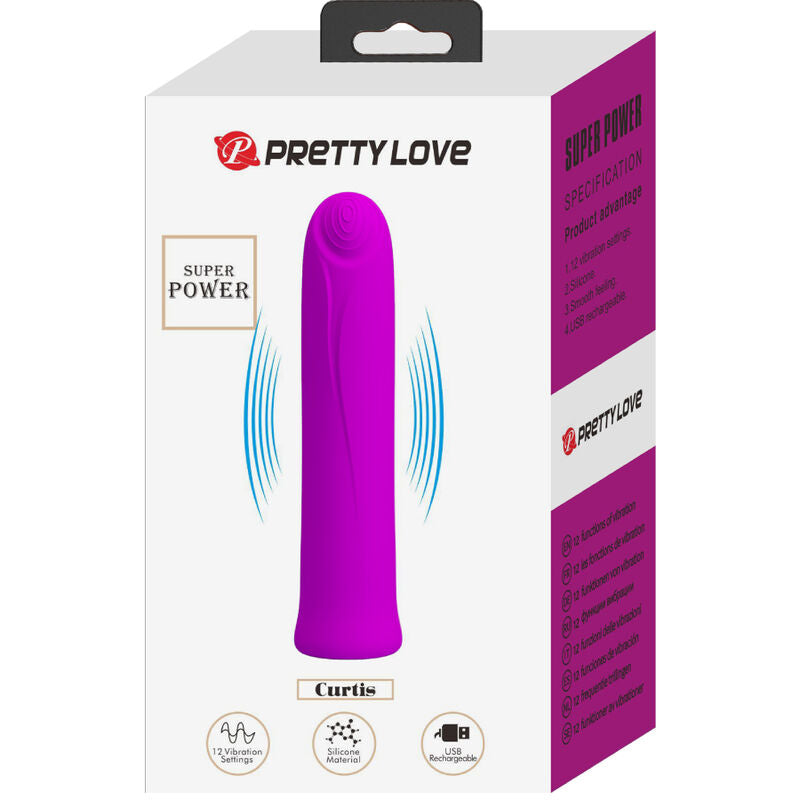 PRETTY LOVE - CURTIS MINI VIBRADOR SUPER POWER 12 VIBRACIONES SILICONA VIOLETA PRETTY LOVE FLIRTATION