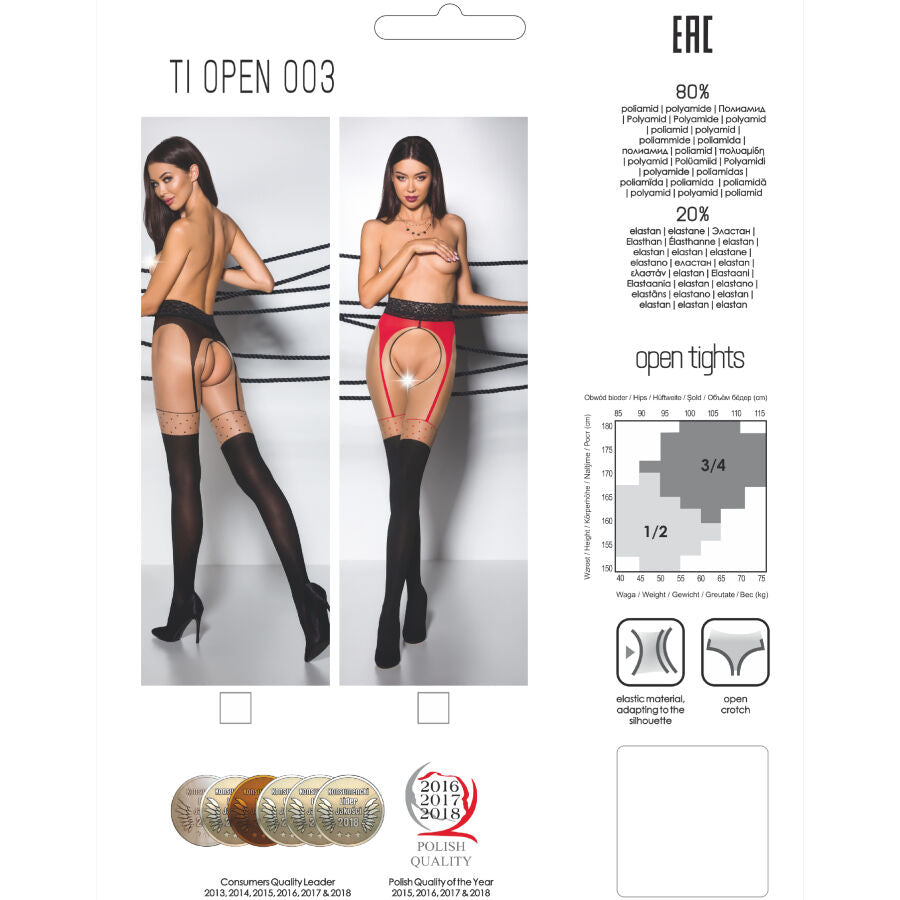 PASSION - TIOPEN 003 MEDIAS ROJO 1/2 (20/40 DEN) PASSION WOMAN GARTER & STOCK