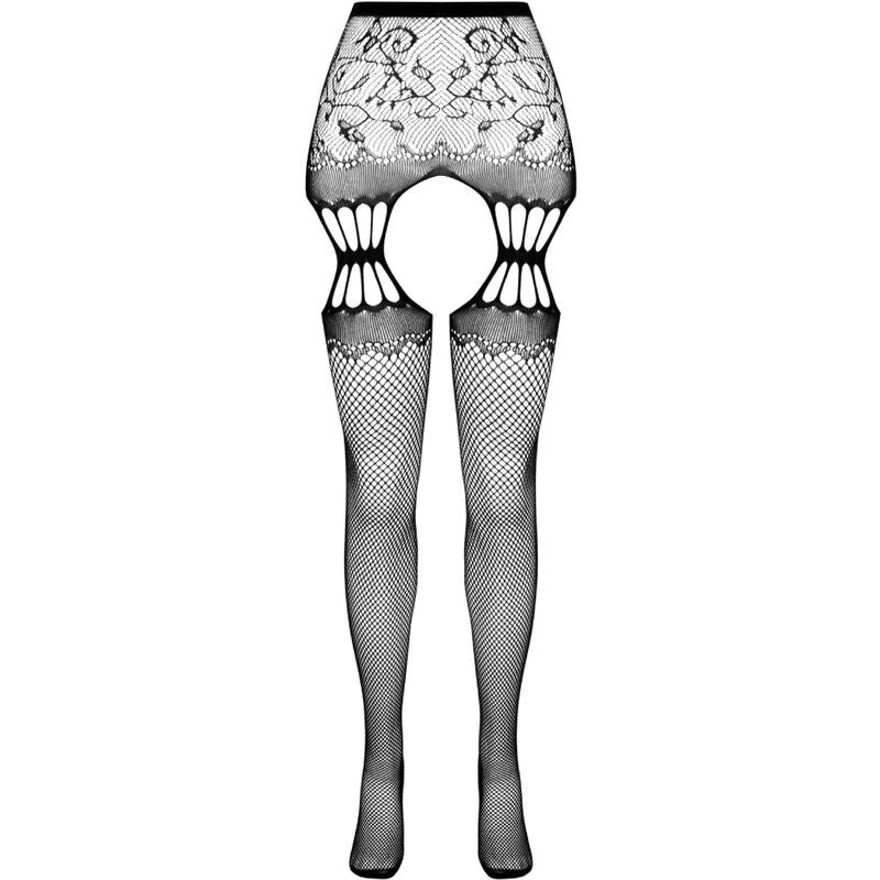 PASSION - S027 MEDIAS CON LIGUERO NEGRO TALLA UNICA PASSION WOMAN GARTER & STOCK