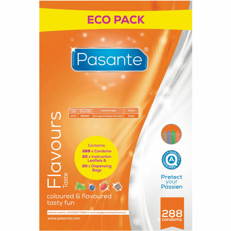 PASANTE - PRESERVATIVO ECO PACK SABORES BOLSA 288 UNIDADES PASANTE
