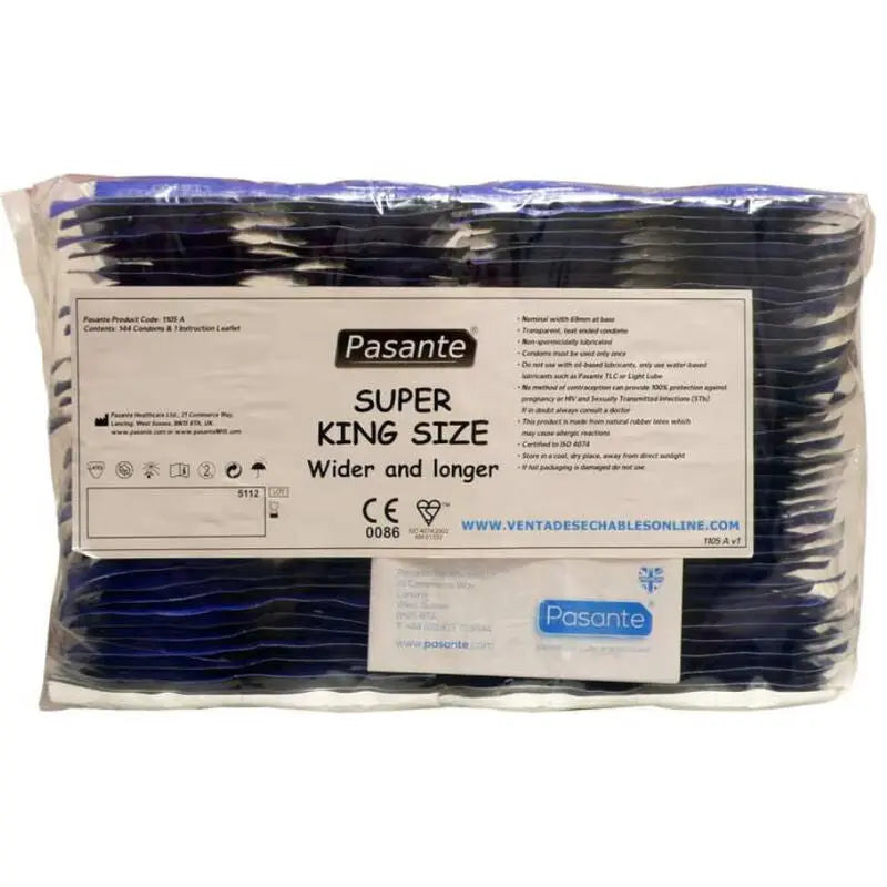 PASANTE - PRESERVATIVO TAMAÑO SUPER KING BOLSA 144 UNIDADES PASANTE