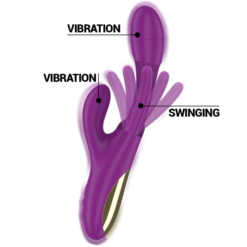 INTENSE - APOLO VIBRADOR MULTIFUNCIÓN RECARGABLE 7 VIBRACIONES CON LENGUA OSCILANTE MORADO INTENSE FUN