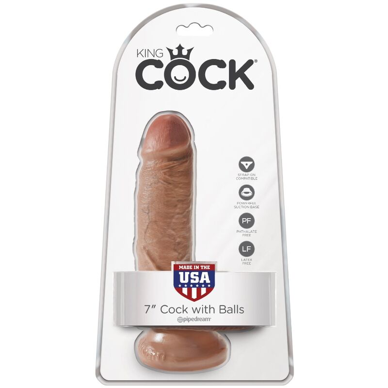 KING COCK - PENE REALISTICO CON TESTICULOS 13.2 CM CARAMELO KING COCK