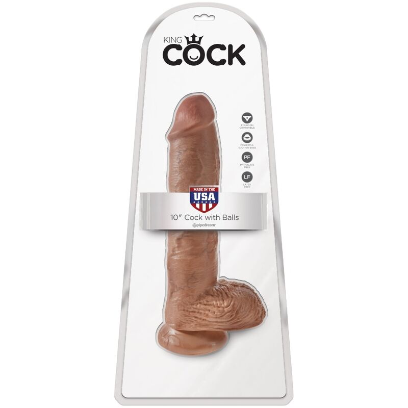 KING COCK - PENE REALISTICO CON TESTICULOS 19.8 CM CARAMELO KING COCK
