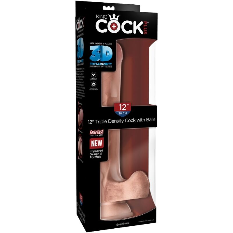 KING COCK - PENE REALISTICO 3D CON TESTICULOS 24.8 CM NATURAL KING COCK