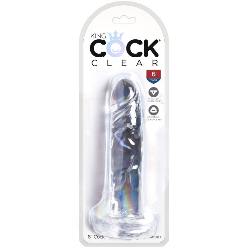 KING COCK - CLEAR PENE REALISTICO 15.5 CM TRANSPARENTE KING COCK