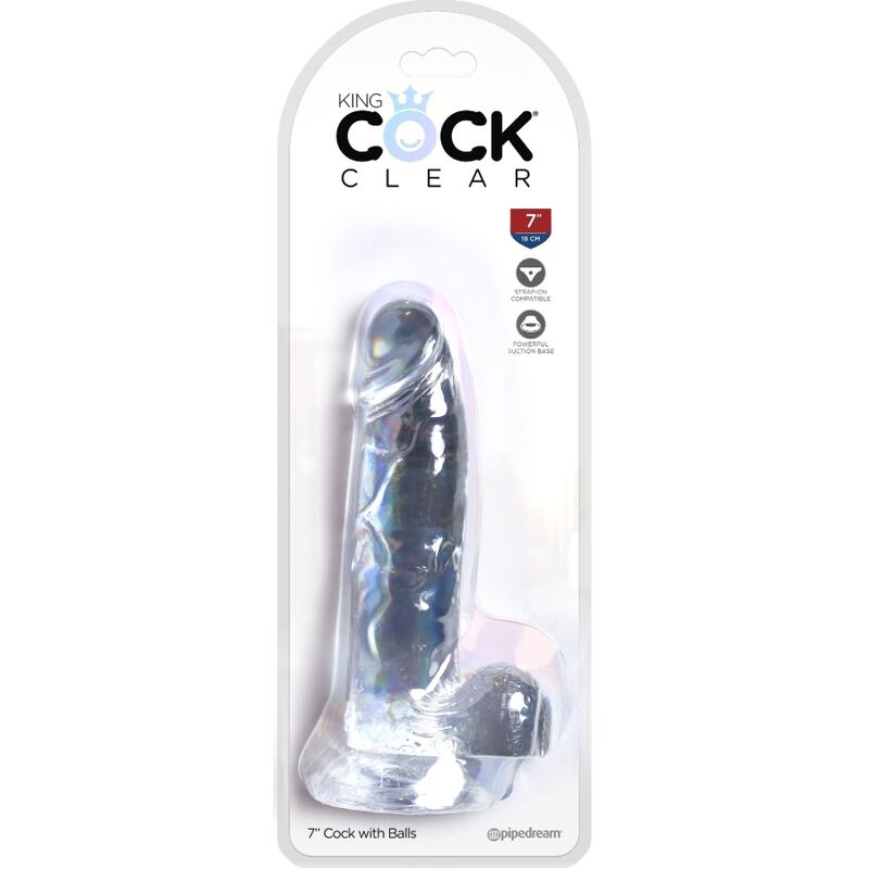 KING COCK - CLEAR PENE REALISTICO CON TESTICULOS 15.2 CM TRANSPARENTE KING COCK