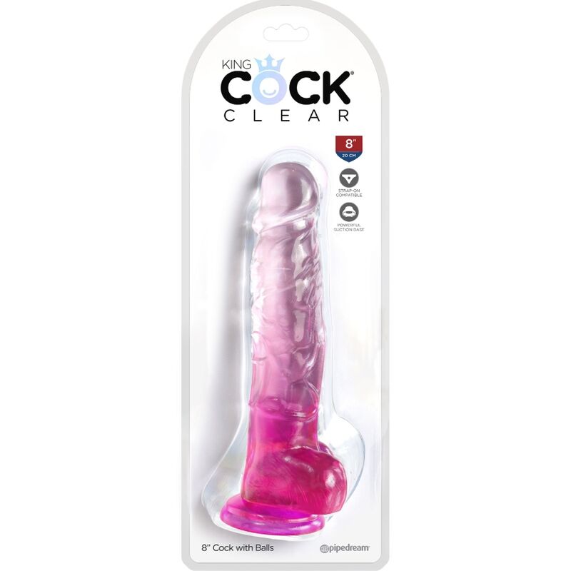KING COCK - CLEAR PENE REALISTICO CON TESTICULOS 16.5 CM ROSA KING COCK