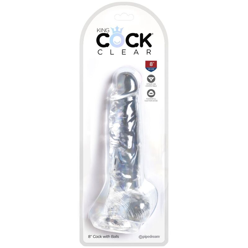 KING COCK - CLEAR PENE REALISTICO CON TESTICULOS 16.5 CM TRANSPARENTE KING COCK