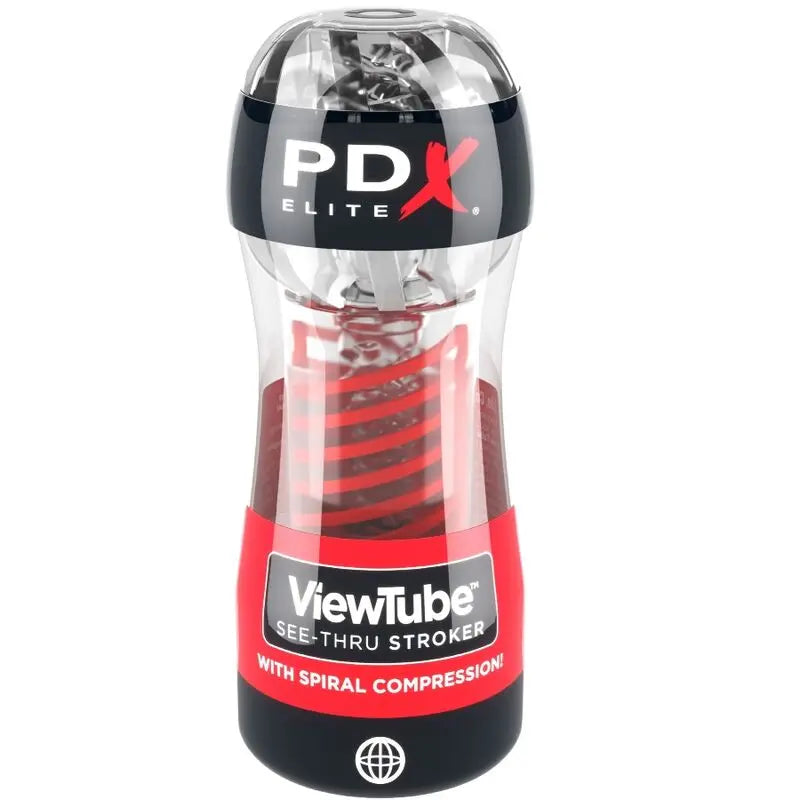 PDX ELITE - MASTURBADOR STROKER VIEWTUBE 2 COMPRESION ESPIRAL TRANSPARENTE PDX ELITE