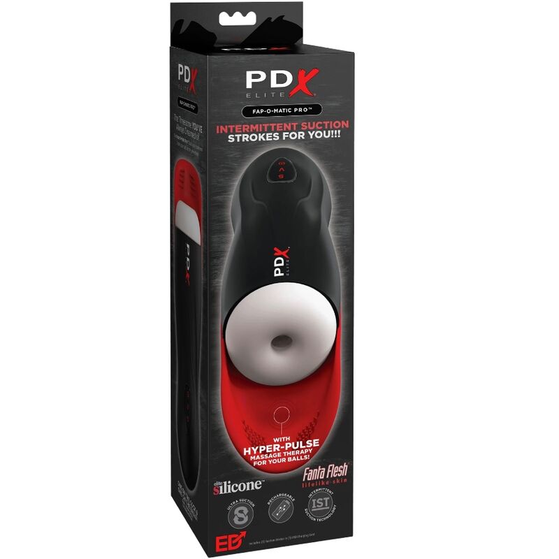 PDX ELITE - MASTURBADOR STROKER FAP-O-MATIC PRO CON BASE PARA TESTICULOS PDX ELITE