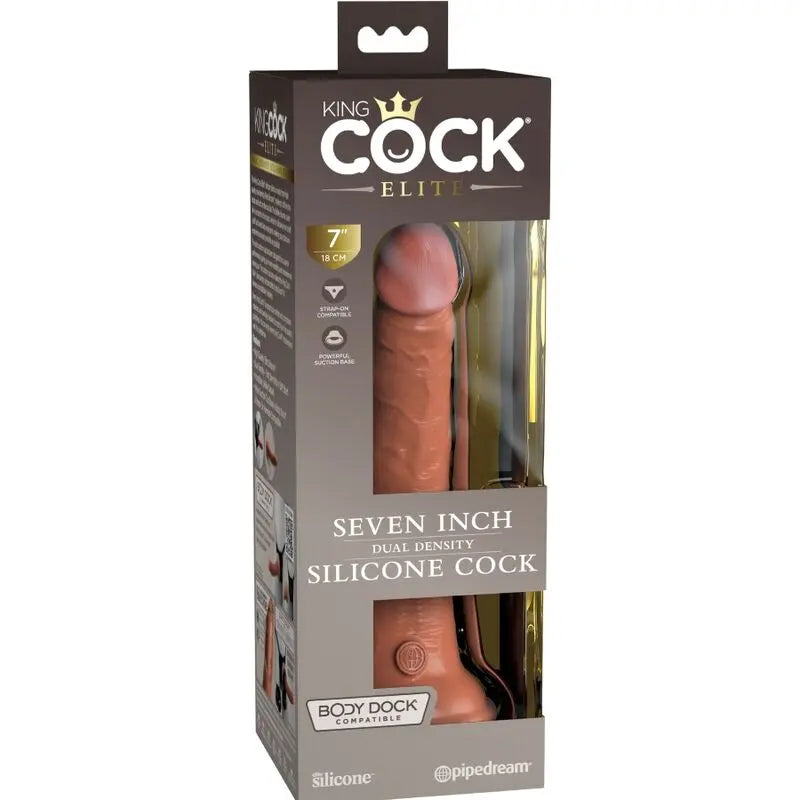 KING COCK - ELITE DILDO REALISTICO SILICONA 17.8 CM CARAMELO KING COCK