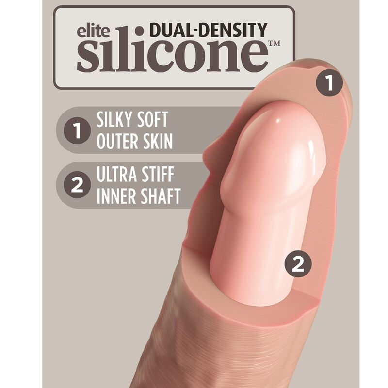KING COCK - ELITE DILDO REALISTICO VIBRADOR & SILICONA CONTROL REMOTO 17.8 CM KING COCK