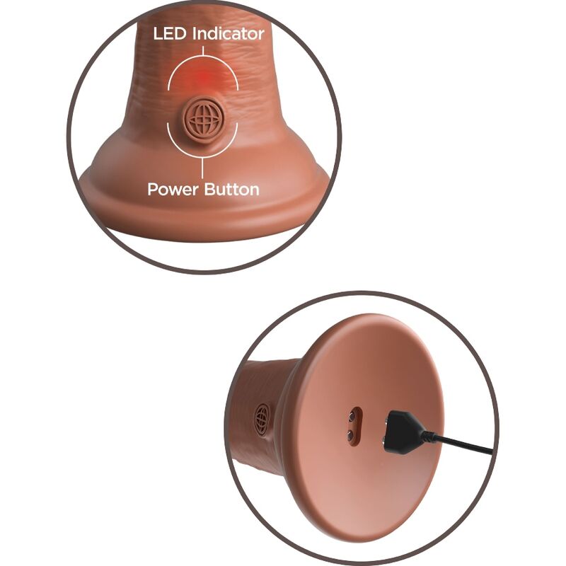 KING COCK - ELITE DILDO REALISTICO VIBRADOR & SILICONA 20.3 CM CARAMELO KING COCK