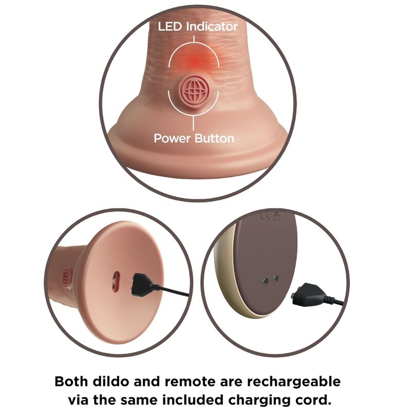 KING COCK - ELITE DILDO REALISTICO VIBRADOR & SILICONA CONTROL REMOTO 23 CM KING COCK