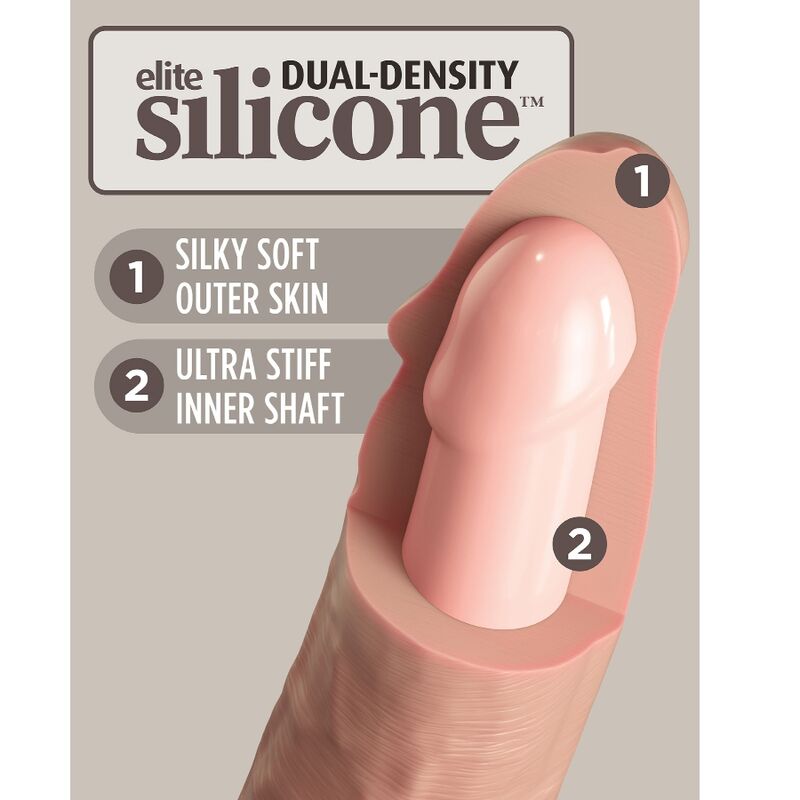 KING COCK - ELITE DILDO REALISTICO VIBRADOR & SILICONA CONTROL REMOTO 23 CM KING COCK