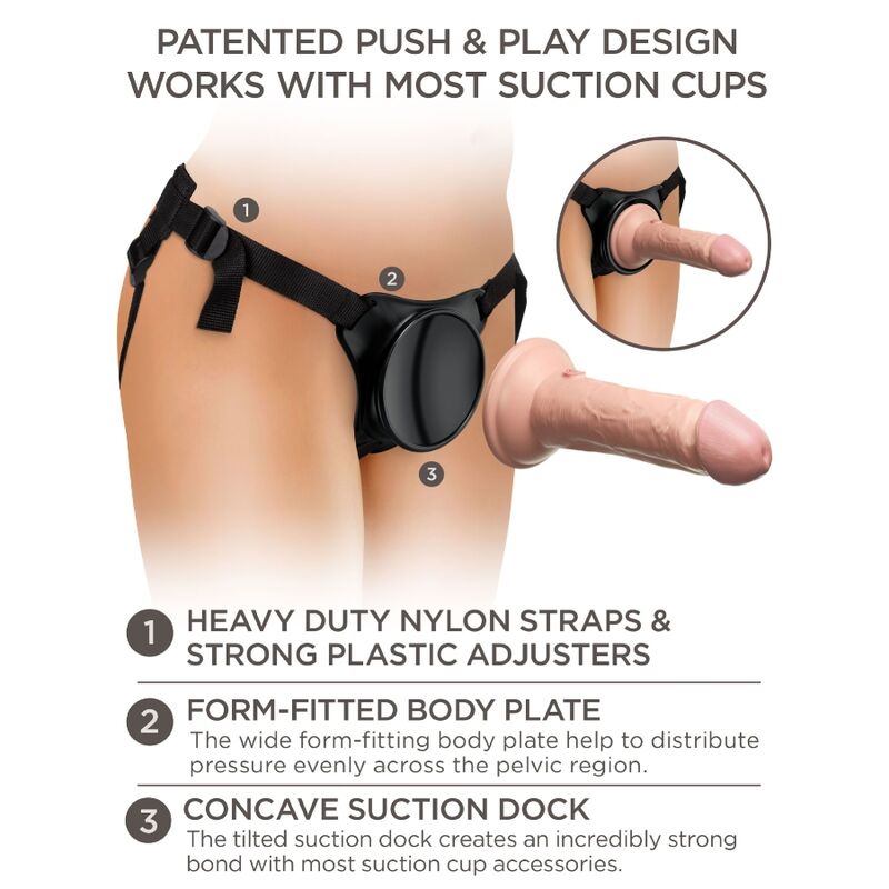 KING COCK - ÉLITE ARNÉS AJUSTABLE PARA PRINCIPIANTES CON DILDO 15.2 CM KING COCK