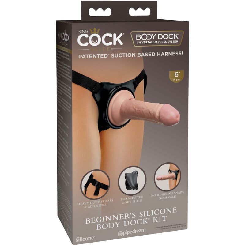 KING COCK - ÉLITE ARNÉS AJUSTABLE PARA PRINCIPIANTES CON DILDO 15.2 CM KING COCK