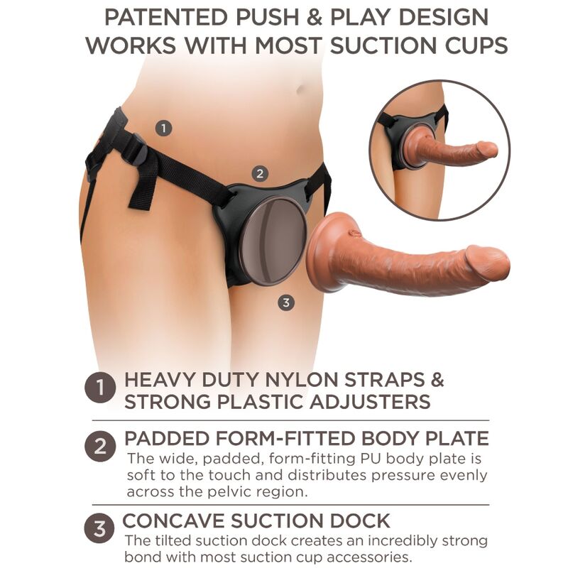 KING COCK - ÉLITE ARNÉS AJUSTABLE CONFORTABLE CON DILDO 17.8 CM KING COCK