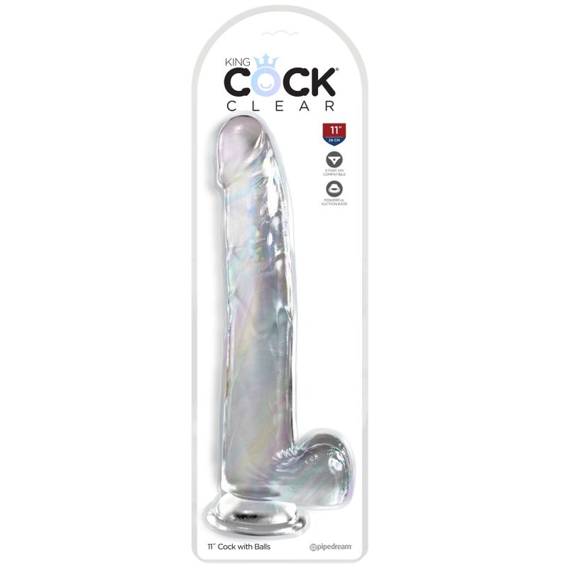 KING COCK - CLEAR DILDO CON TESTICULOS 24.8 CM TRANSPARENTE KING COCK