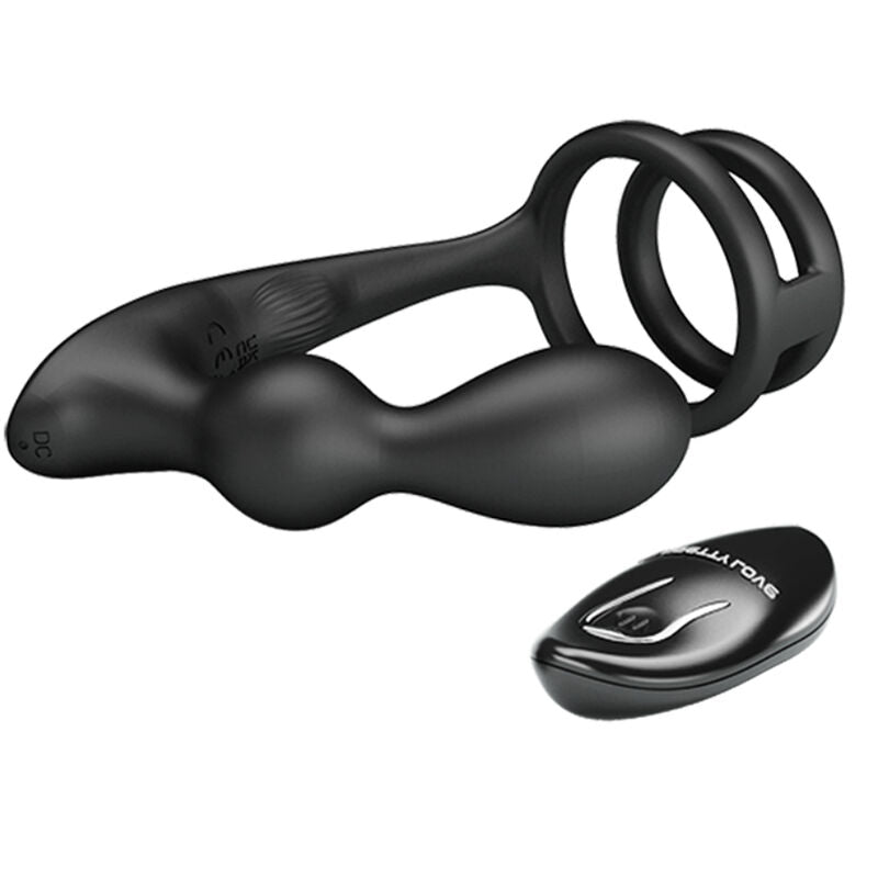 PRETTY LOVE - MARSHALL ANILLO PARA PENE + PLUG ANAL VIBRATORIO & CONTROL REMOTO PRETTY LOVE MALE