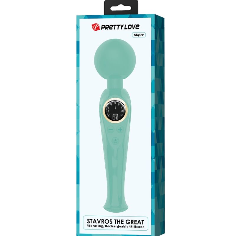 PRETTY LOVE - SKYLER VIBRADOR WAND VERDE PRETTY LOVE LED