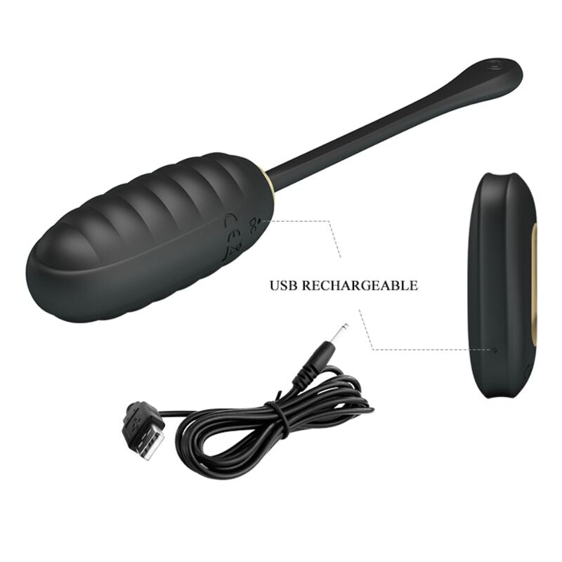 PRETTY LOVE - DOREEN HUEVO VIBRADOR DE LUJO RECARGABLE NEGRO CONTROL REMOTO PRETTY LOVE SMART