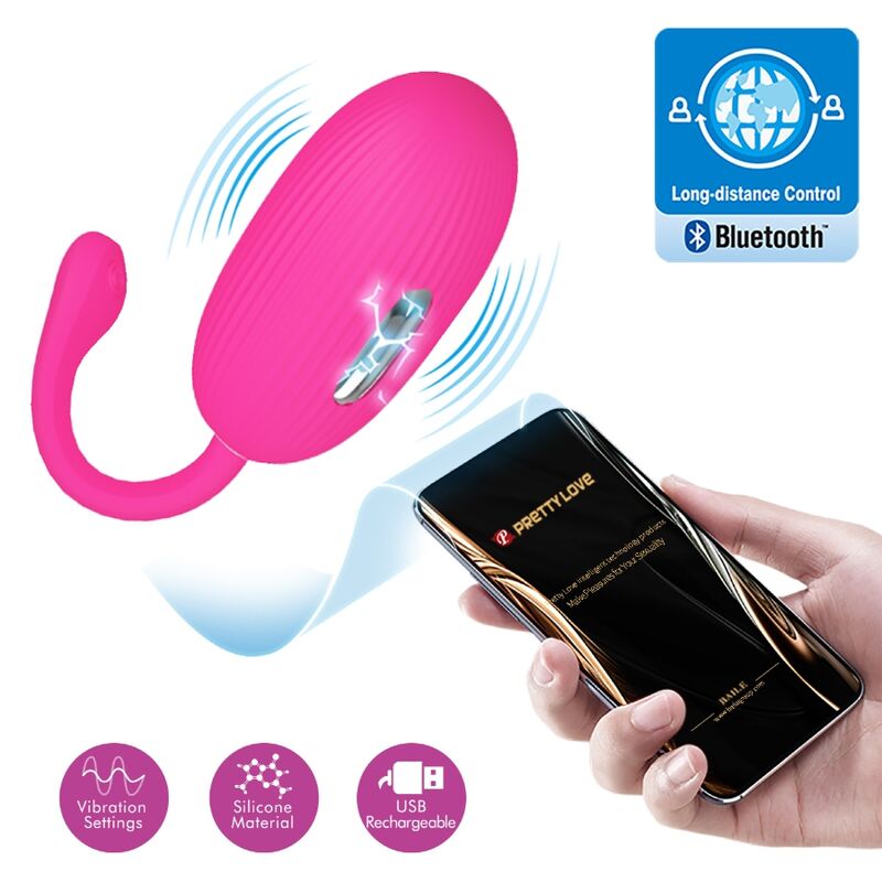 PRETTY LOVE - DOREEN HUEVO VIBRADOR RECARGABLE MAGENTA CONTROL REMOTO PRETTY LOVE SMART