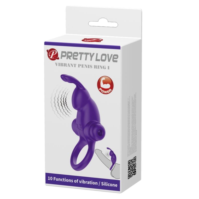PRETTY LOVE - ANILLO VIBRADOR I CONEJO PARA PENE MORADO PRETTY LOVE MALE