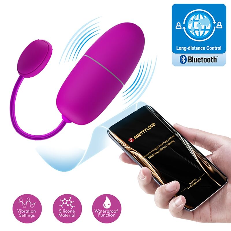 PRETTY LOVE - NYMPH HUEVO VIBRADOR CONTROLADO POR APP VIOLETA PRETTY LOVE BOTTOM