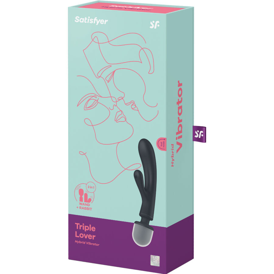 SATISFYER - TRIPLE LOVER MASAJEADOR VIBRADOR RABBIT ROSA SATISFYER VIBRATOR