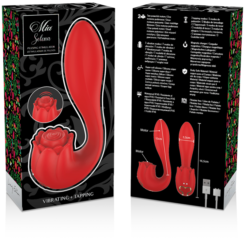 MIA - SELENA ESTIMULADOR VIBRATING + TAPPING ROJO MIA