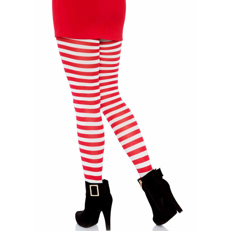 LEG AVENUE - MEDIAS DE RAYAS BLANCO/ROJO LEG AVENUE HOSIERY