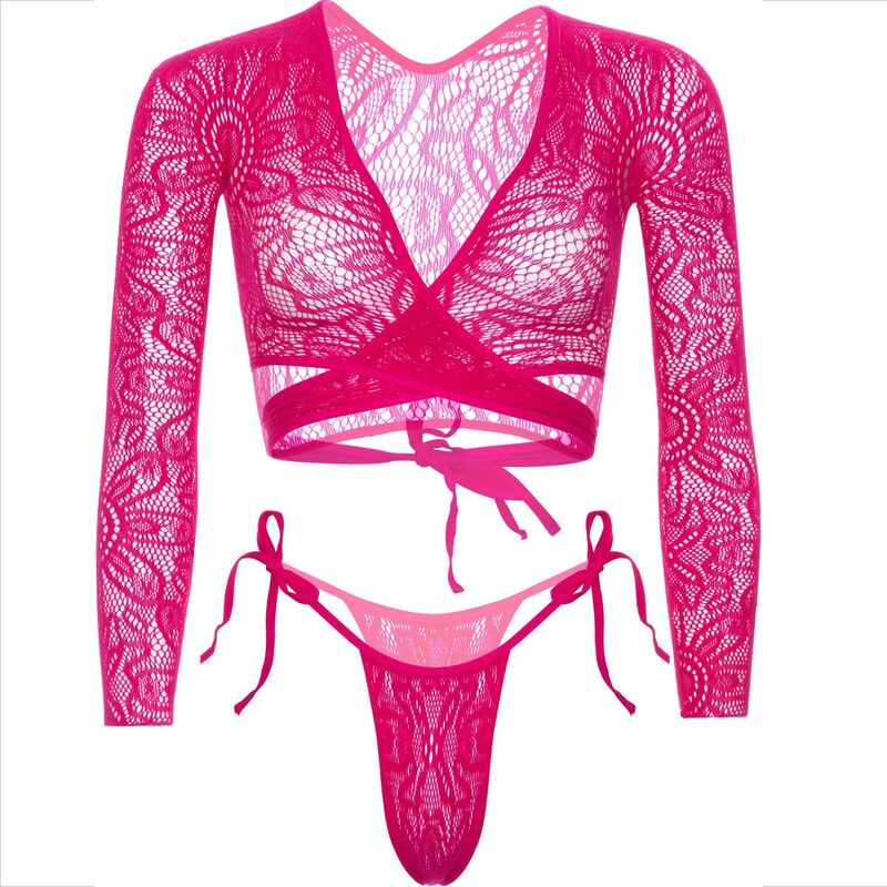 LEG AVENUE - TOP CORTO DE ENCAJE CON TANGA LEG AVENUE SETS