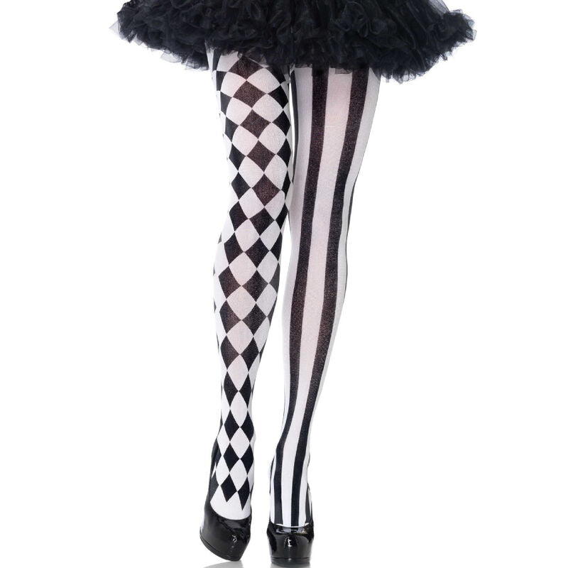 LEG AVENUE - MEDIAS ARLEQUIN NEGRO/BLANCO LEG AVENUE HOSIERY