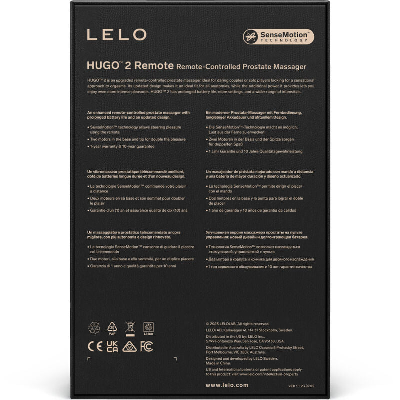 LELO - HUGO 2 MASAJEADOR DE PROSTATA CONTROL REMOTO VERDE LELO